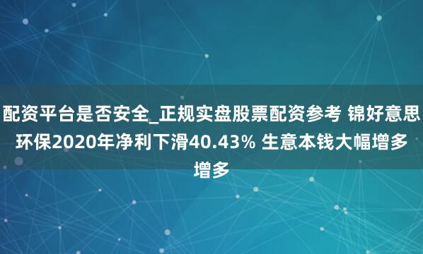 配资平台是否安全_正规实盘股票配资参考 锦好意思环保2020年净利下滑40.43% 生意本钱大幅增多